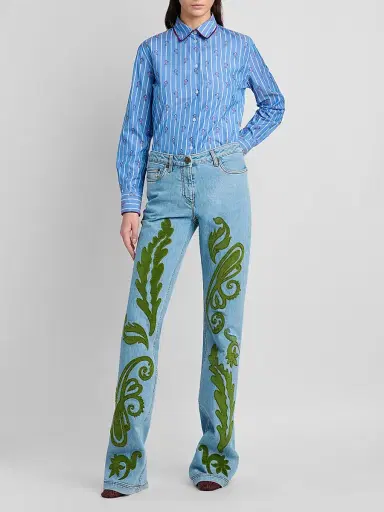 Etro Women's Embroidered Straight-Leg Jeans | Thumbnail 2 Etro Women's Embroidered Straight-Leg Jeans | Thumbnail 2
