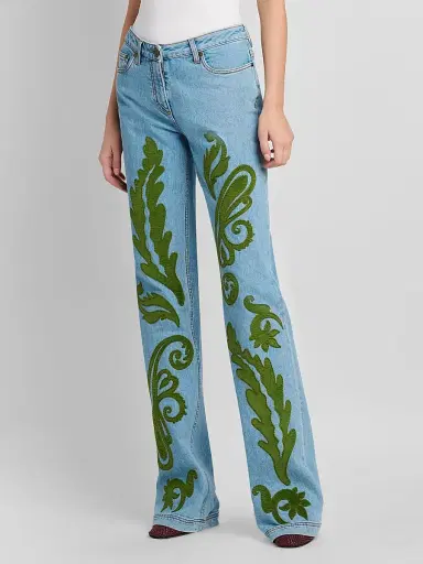 Etro Women's Embroidered Straight-Leg Jeans | Thumbnail 4 Etro Women's Embroidered Straight-Leg Jeans | Thumbnail 4
