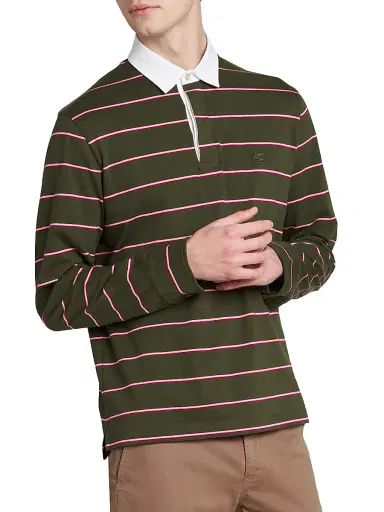 Etro Men's Striped Cotton Rugby Shirt - Rigato Fondo Verde | Thumbnail 4