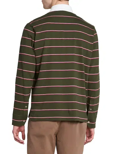 Etro Men's Striped Cotton Rugby Shirt - Rigato Fondo Verde | Thumbnail 5