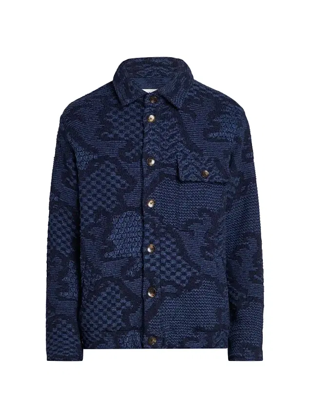 Etro Men's Roma Knitted Overshirt - Blue