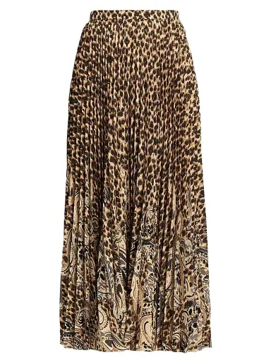 Etro Women's Pleated Leopard-Printed A-Line Midi Skirt | Thumbnail 1 Etro Women's Pleated Leopard-Printed A-Line Midi Skirt | Thumbnail 1