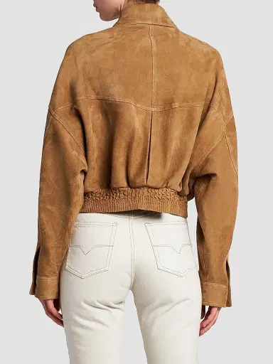 Versace Women's La Vacanza Suede Blouson Jacket | Thumbnail 5