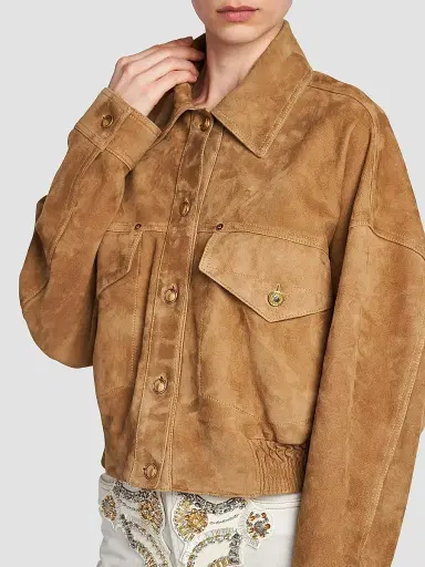 Versace Women's La Vacanza Suede Blouson Jacket | Thumbnail 6