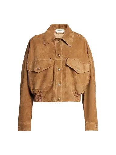 Versace Women's La Vacanza Suede Blouson Jacket | Thumbnail 1