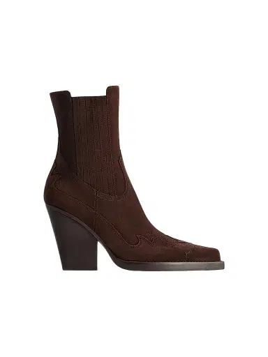 Paris Texas Women's Dallas 100MM Embroidered Suede Ankle Boots - Cioccolato - Size 10.5 | Thumbnail 1 Paris Texas Women's Dallas 100MM Embroidered Suede Ankle Boots - Cioccolato - Size 10.5 | Thumbnail 1
