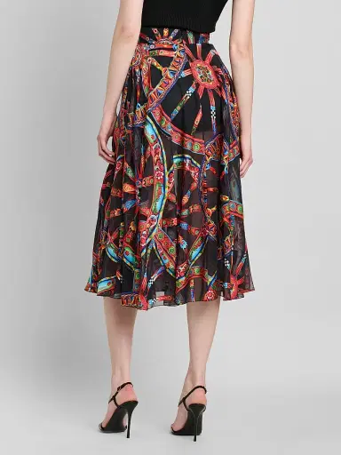 Dolce & Gabbana Women's Geometric Silk-Blend Pleated Midi-Skirt | Thumbnail 3 Dolce & Gabbana Women's Geometric Silk-Blend Pleated Midi-Skirt | Thumbnail 3