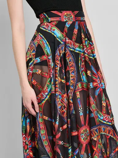 Dolce & Gabbana Women's Geometric Silk-Blend Pleated Midi-Skirt | Thumbnail 5 Dolce & Gabbana Women's Geometric Silk-Blend Pleated Midi-Skirt | Thumbnail 5