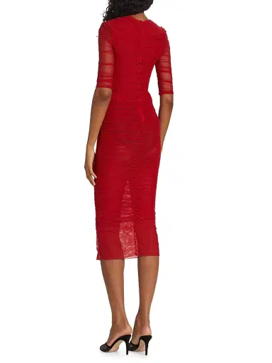 Dolce & Gabbana Women's Ruched Tulle Midi-Dress | Thumbnail 5