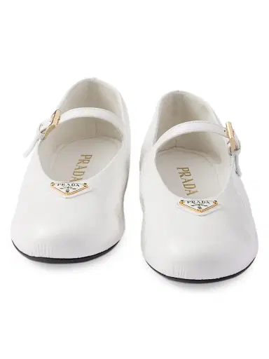 Prada Women's Patent Leather Ballerinas - White | Thumbnail 4 Prada Women's Patent Leather Ballerinas - White | Thumbnail 4