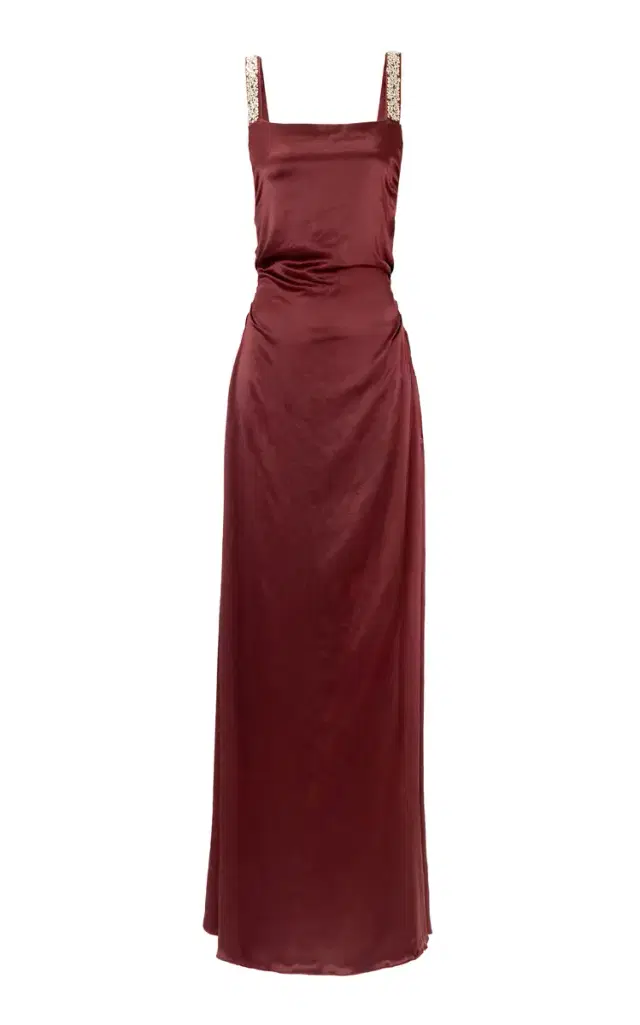 La Fuori La Reine Rouge Silk Maxi Dress