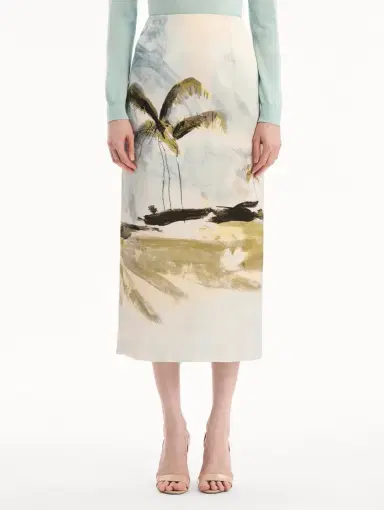 Oscar de la Renta Dominican Landscape Pencil Skirt | Thumbnail 3