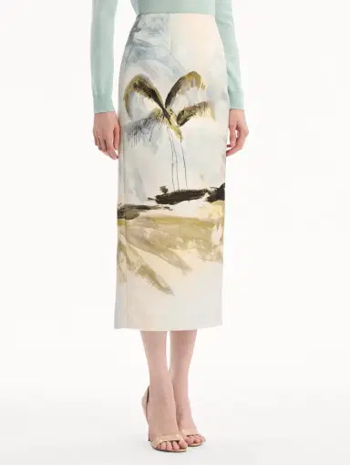 Oscar de la Renta Dominican Landscape Pencil Skirt | Thumbnail 5
