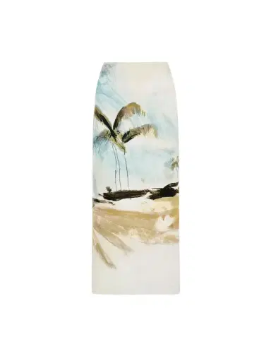 Oscar de la Renta Dominican Landscape Pencil Skirt | Thumbnail 1