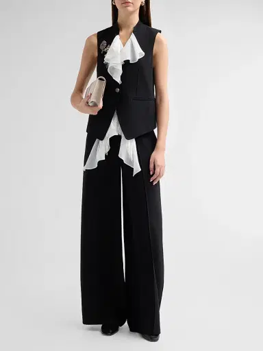 Cinq à Sept Women's Maren Ruffle-Front Vest | Thumbnail 2