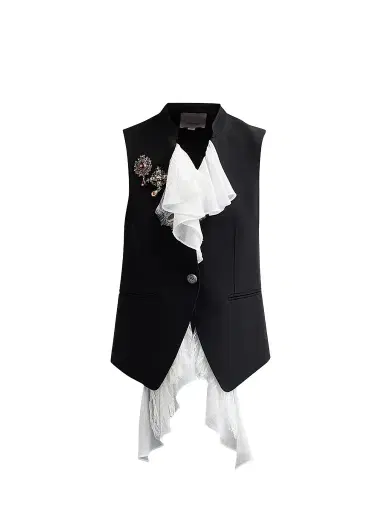 Cinq à Sept Women's Maren Ruffle-Front Vest | Thumbnail 1