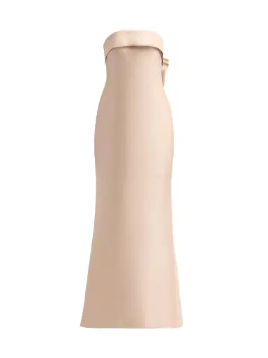 BADGLEY MISCHKA Women's Bow-Back Strapless Stretch-Mikado Gown - Gold - Size 16 | Thumbnail 1 BADGLEY MISCHKA Women's Bow-Back Strapless Stretch-Mikado Gown - Gold - Size 16 | Thumbnail 1