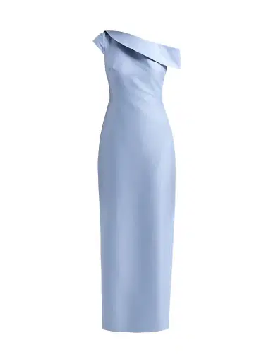 BADGLEY MISCHKA Women's One-Shoulder Mikado Gown - Mist - Size 14 | Thumbnail 1 BADGLEY MISCHKA Women's One-Shoulder Mikado Gown - Mist - Size 14 | Thumbnail 1
