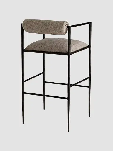 Arteriors Barbana Linen-Blend Bar Stool - Grey | Thumbnail 3 Arteriors Barbana Linen-Blend Bar Stool - Grey | Thumbnail 3