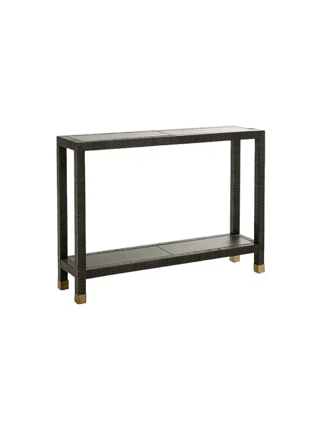Arteriors Oswald Leather Console - Gray