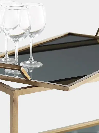 Arteriors Jak Iron & Glass Tiered Bar Cart | Thumbnail 4 Arteriors Jak Iron & Glass Tiered Bar Cart | Thumbnail 4