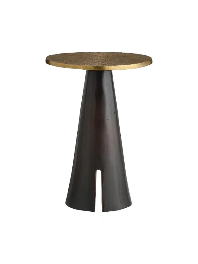 Arteriors Katara Lily Pad Brass & Bronze Accent Table - Gold
