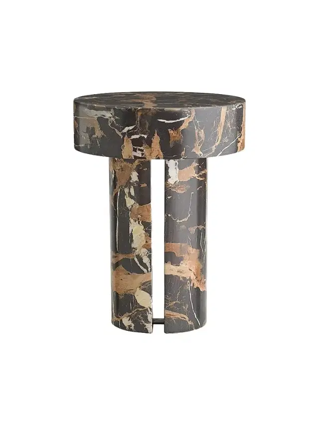 Arteriors Kopi End Table - Dark Toffee White