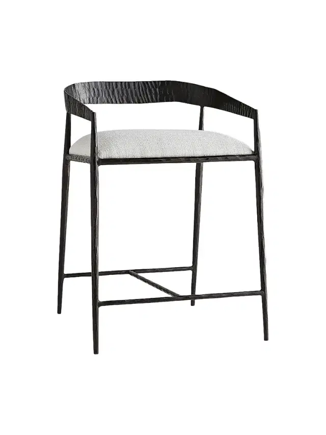 Arteriors Ansel Linen Counter Stool - Silver