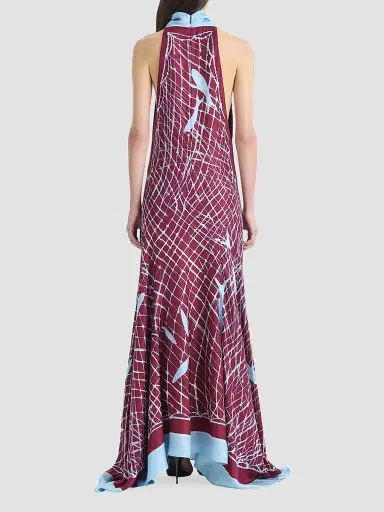 Altuzarra Women's Moonlight Printed Silk Maxi Dress - Grenache Fishnet - Size 12 | Thumbnail 3