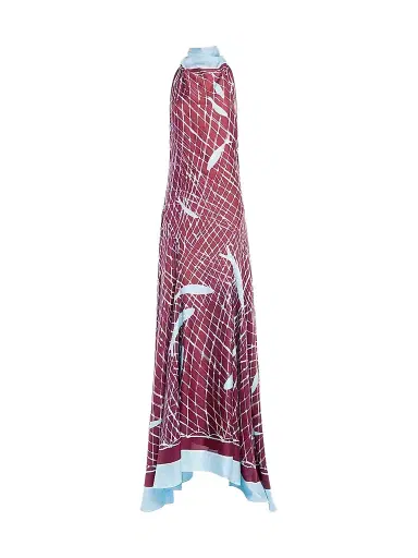 Altuzarra Women's Moonlight Printed Silk Maxi Dress - Grenache Fishnet - Size 12 | Thumbnail 1