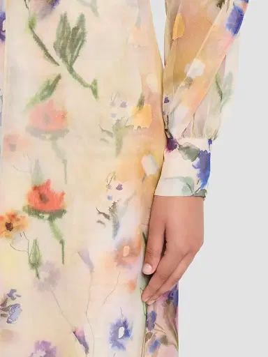 Prabal Gurung Women's Floral Handkerchief Midi Skirt - Off White Multi | Thumbnail 5