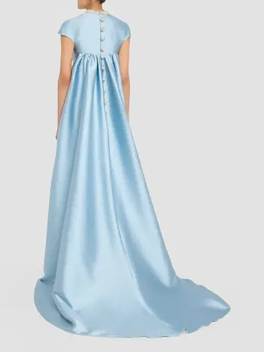Atelier Prabal Gurung Women's Naomi Crystal-Embellished Button Back Gown - Light Blue | Thumbnail 3 Atelier Prabal Gurung Women's Naomi Crystal-Embellished Button Back Gown - Light Blue | Thumbnail 3
