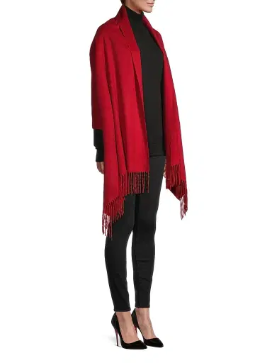 Sofia Cashmere Women's Fringed Cashmere Wrap - Red | Thumbnail 2