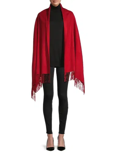 Sofia Cashmere Women's Fringed Cashmere Wrap - Red | Thumbnail 1