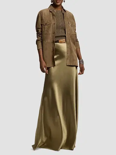 Ralph Lauren Collection Women's Suede Oversized Shirt | Thumbnail 2