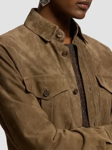 Ralph Lauren Collection Women's Suede Oversized Shirt | Thumbnail 6