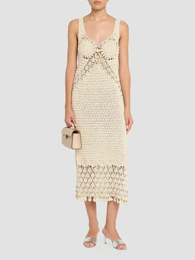 Rabanne Women's Crochet Embellished Midi Dress | Thumbnail 2