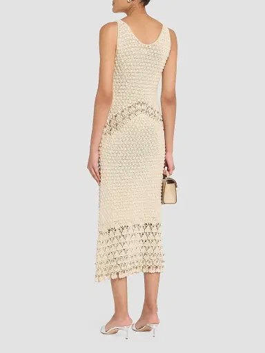 Rabanne Women's Crochet Embellished Midi Dress | Thumbnail 3