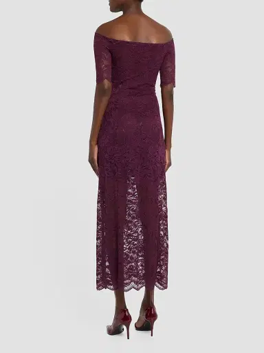 Rabanne Women's Lace Off-The-Shoulder Midi Dress | Thumbnail 3 Rabanne Women's Lace Off-The-Shoulder Midi Dress | Thumbnail 3