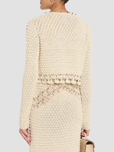 Rabanne Women's Crochet Embellished Cardigan | Thumbnail 3 Rabanne Women's Crochet Embellished Cardigan | Thumbnail 3