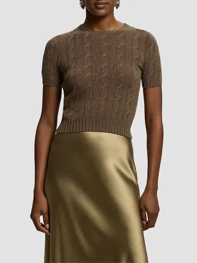 Ralph Lauren Collection Women's Cashmere Cable-Knit Top | Thumbnail 2 Ralph Lauren Collection Women's Cashmere Cable-Knit Top | Thumbnail 2