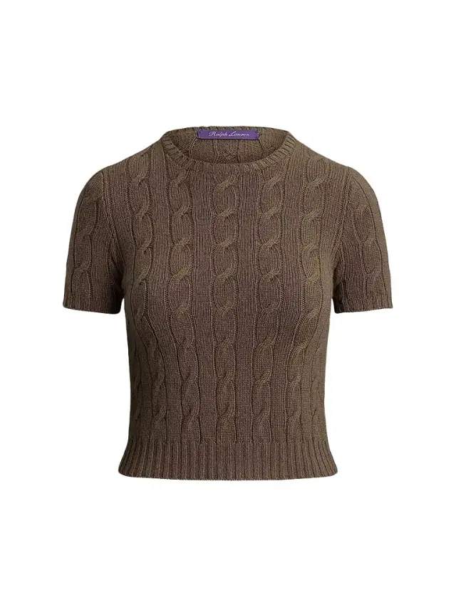 Ralph Lauren Collection Women's Cashmere Cable-Knit Top - Portobello