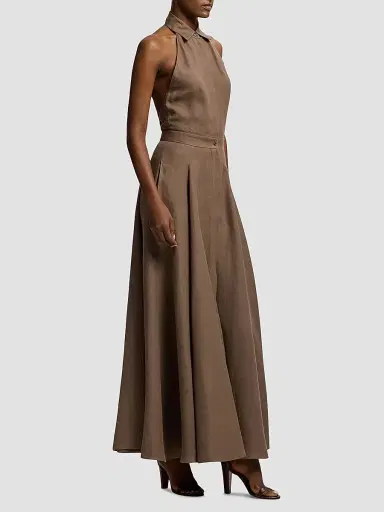 Ralph Lauren Collection Women's Sleeveless Linen Maxi Shirtdress - Portobello - Size 6 | Thumbnail 4