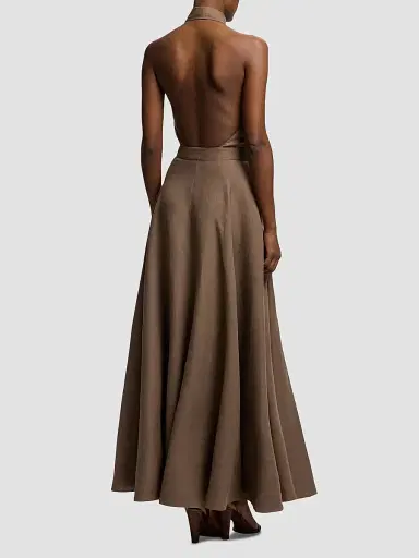Ralph Lauren Collection Women's Sleeveless Linen Maxi Shirtdress - Portobello - Size 6 | Thumbnail 5