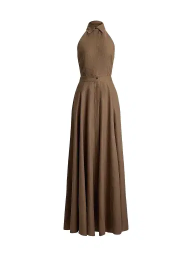 Ralph Lauren Collection Women's Sleeveless Linen Maxi Shirtdress - Portobello - Size 6 | Thumbnail 1