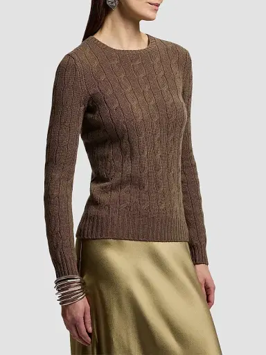 Ralph Lauren Collection Women's Cable-Knit Stretch Silk Sweater | Thumbnail 3 Ralph Lauren Collection Women's Cable-Knit Stretch Silk Sweater | Thumbnail 3