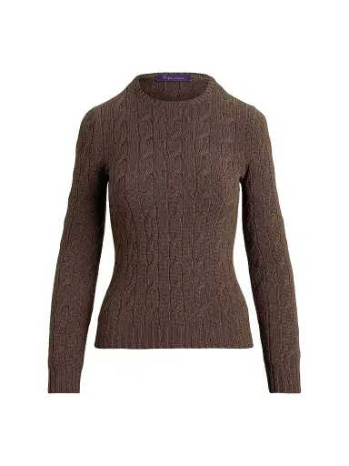 Ralph Lauren Collection Women's Cable-Knit Stretch Silk Sweater | Thumbnail 1 Ralph Lauren Collection Women's Cable-Knit Stretch Silk Sweater | Thumbnail 1
