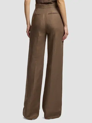 Ralph Lauren Collection Women's Wide-Leg Linen Pants - Portobello | Thumbnail 3 Ralph Lauren Collection Women's Wide-Leg Linen Pants - Portobello | Thumbnail 3