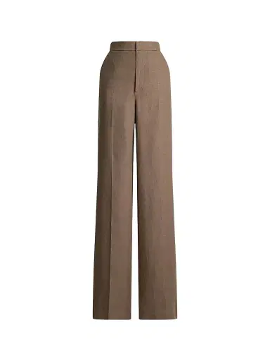 Ralph Lauren Collection Women's Wide-Leg Linen Pants - Portobello | Thumbnail 1 Ralph Lauren Collection Women's Wide-Leg Linen Pants - Portobello | Thumbnail 1