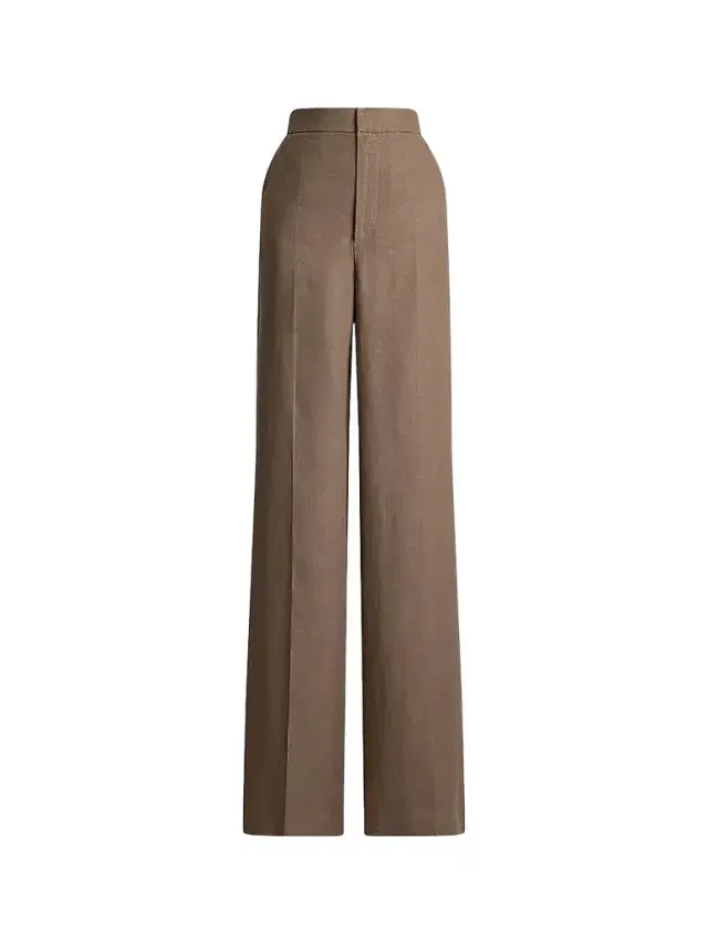 Ralph Lauren Collection Women's Wide-Leg Linen Pants - Portobello